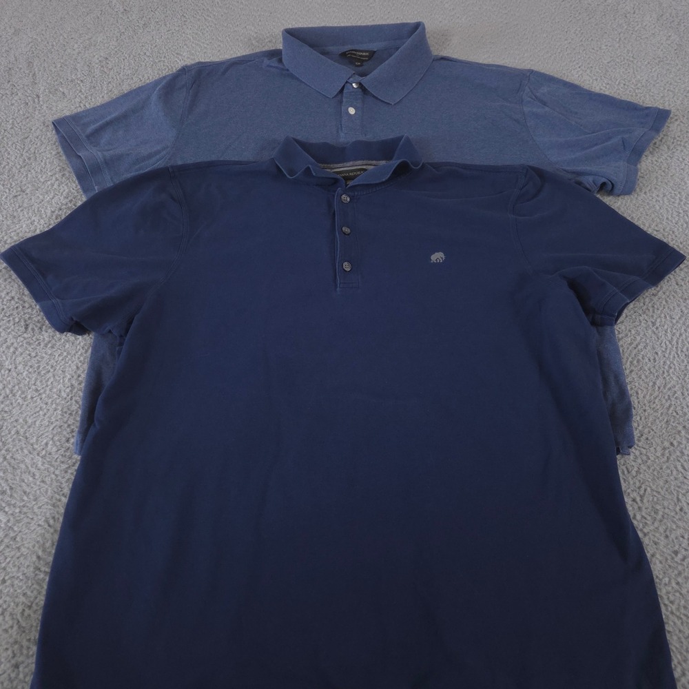LOT OF 2 Banana‎ Republic Polo Mens XXL Tall Luxe Touch Signature Pique Cotton